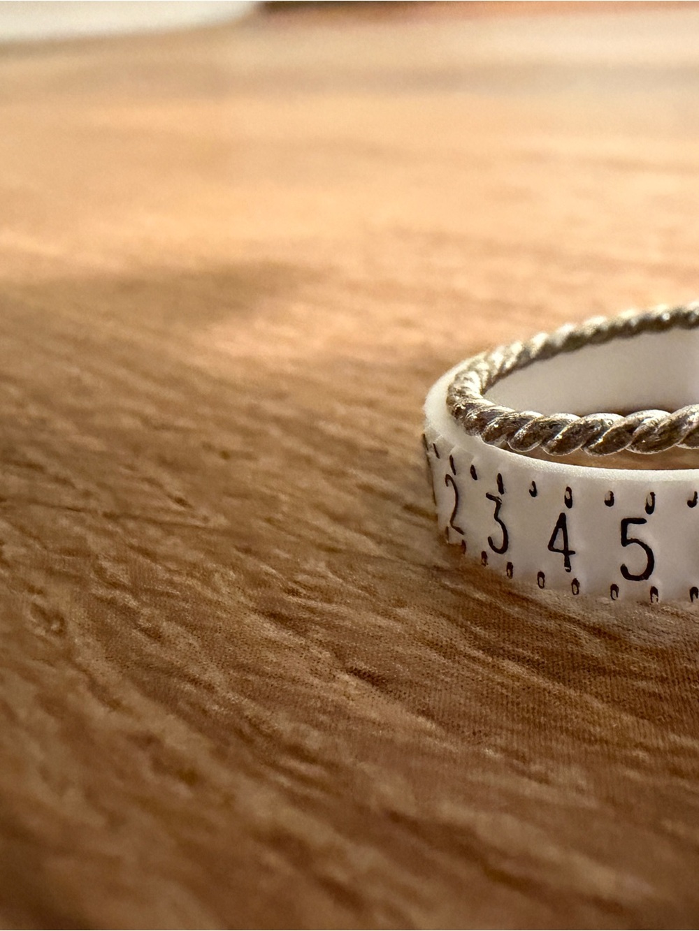 Silver Toned Twisted Rope Stackable Ring - Picture 3 of 3
